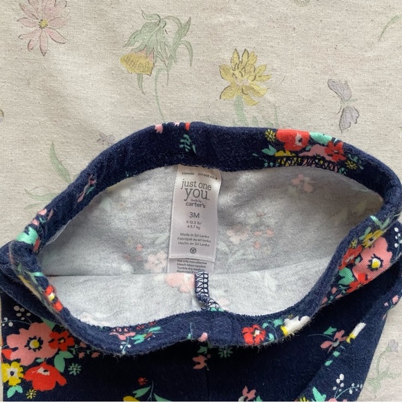 Carters Blue Floral Onesie and Pants Outfit Bundle 3m - Picture 7 of 8